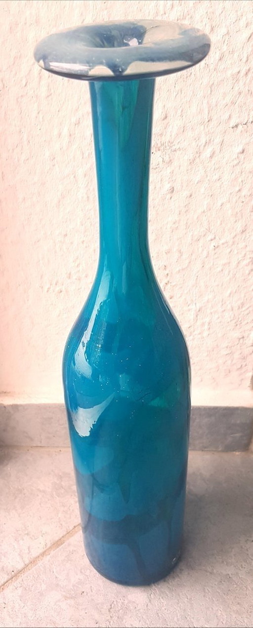 Bottle Vase In Ming Decor By Harris Michael For Mdina