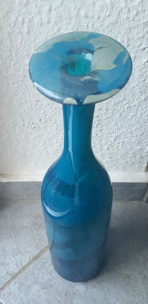 Bottle Vase In Ming Decor By Harris Michael For Mdina