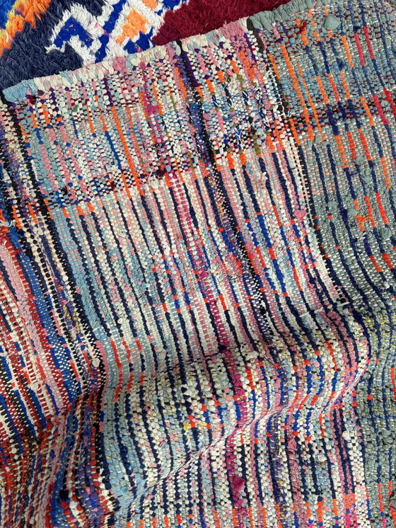 Image 1 of Stunning Blue and Orange Moroccan Rug