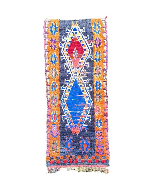 Superbe tapis marocain bleu et orange