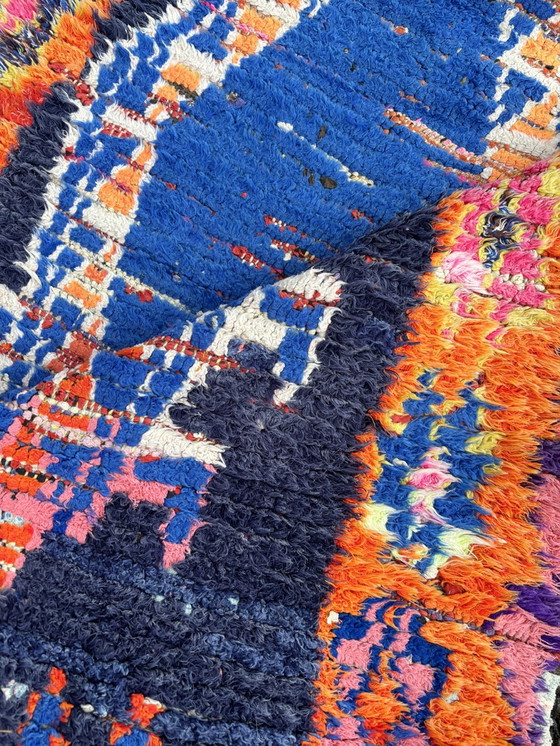 Image 1 of Stunning Blue and Orange Moroccan Rug