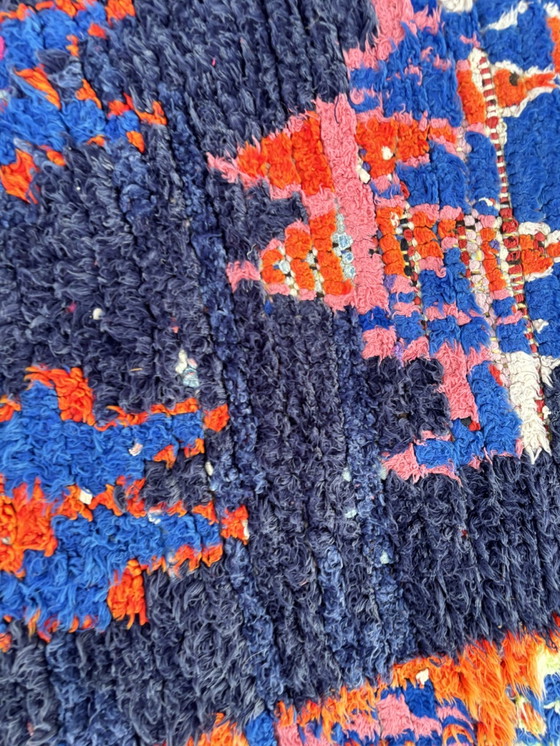 Image 1 of Stunning Blue and Orange Moroccan Rug