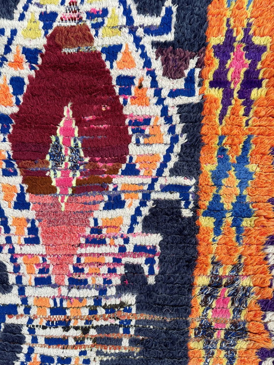 Image 1 of Stunning Blue and Orange Moroccan Rug