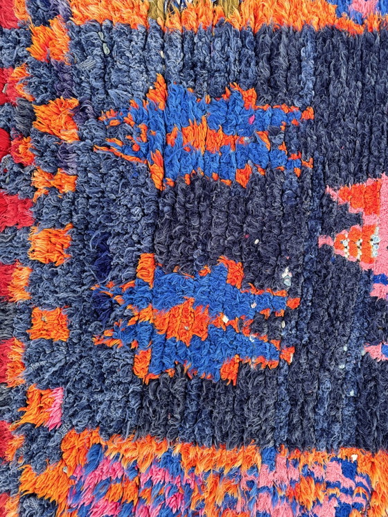 Image 1 of Stunning Blue and Orange Moroccan Rug