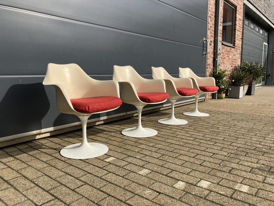 Image 1 of 4X Original Knoll Tulip Swivel Chairs With Arms Eero Saarinen