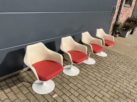 Image 1 of 4X Original Knoll Tulip Swivel Chairs With Arms Eero Saarinen