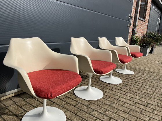 Image 1 of 4X Original Knoll Tulip Swivel Chairs With Arms Eero Saarinen