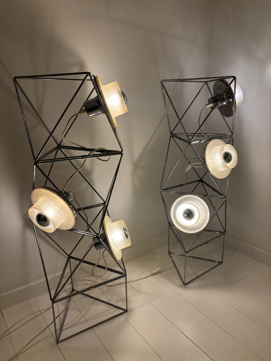 Image 1 of Sculptural Poliedra Floor Lamp By Felice Ragazzo For Guzzini, Italy, 1970S