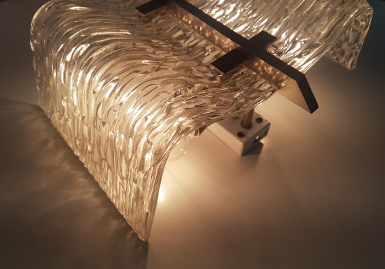 Image 1 of Lampada da parete vintage in vetro ghiacciato del 1960