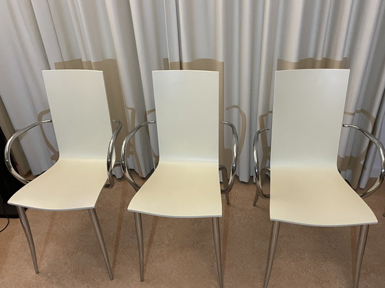 Image 1 of 6 White Olly Tango Dining Chairs (By Philipe Starck)