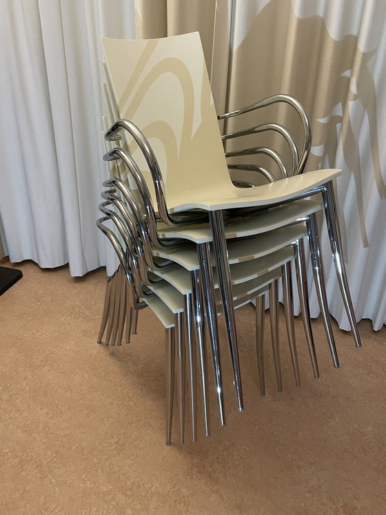 Image 1 of 6 White Olly Tango Dining Chairs (By Philipe Starck)