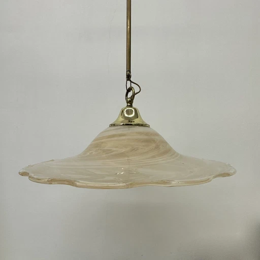 Vintage Glass Swirl Hanging Lamp