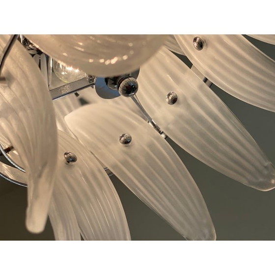 Image 1 of Contemporary Sanded “Palmette” Murano Glass Chandelier