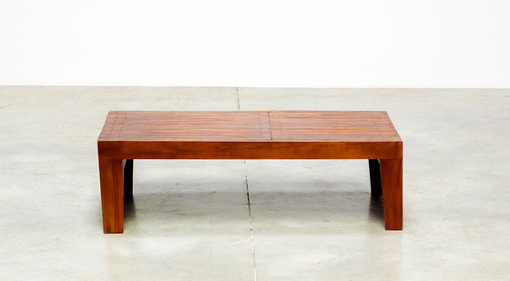 Image 1 of Modernist walnut bench