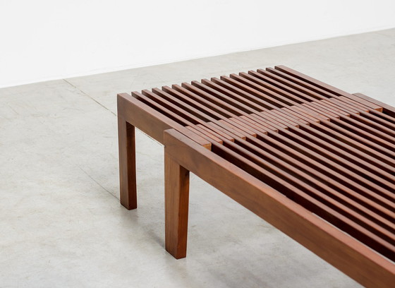 Image 1 of Modernist walnut bench