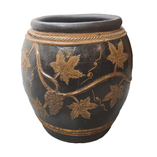 Large Vintage Asian Flower Pot, 1970s/80s