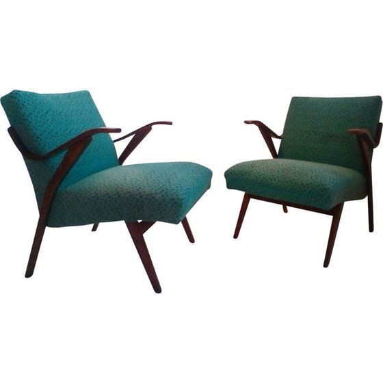 Image 1 of A pair of Czech armchairs in "Brussels style" - 1960s