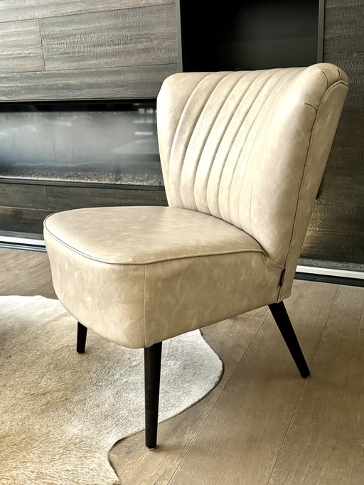 Lounge chair beige retro look