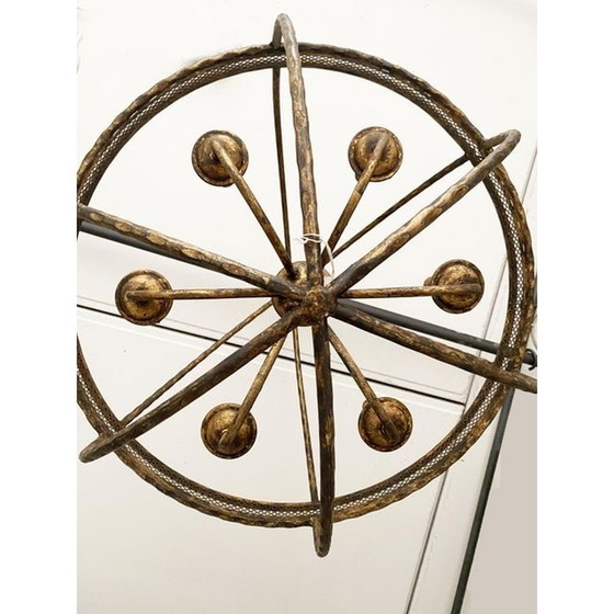 Image 1 of Contemporary Gold-Leaf And Clay Sphere Chandelier