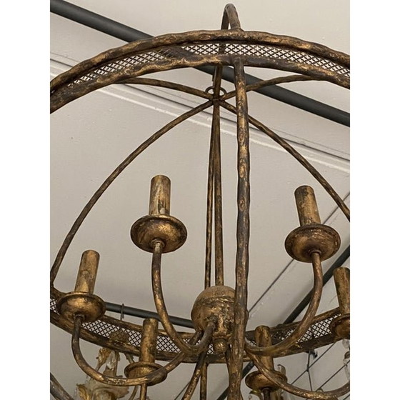 Image 1 of Contemporary Gold-Leaf And Clay Sphere Chandelier