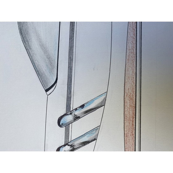 Image 1 of Vintage drawing "Lagonda car" by André Ferrand, 2010