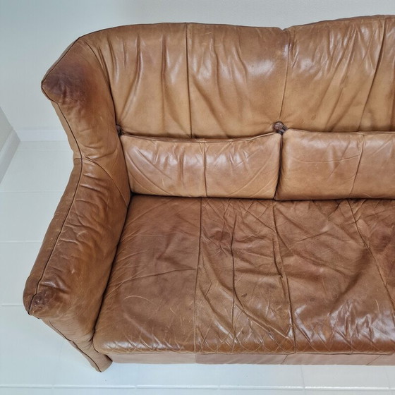 Image 1 of Vintage high back sofa in cognac leather by Gerard van den Berg for Montis, 1980s