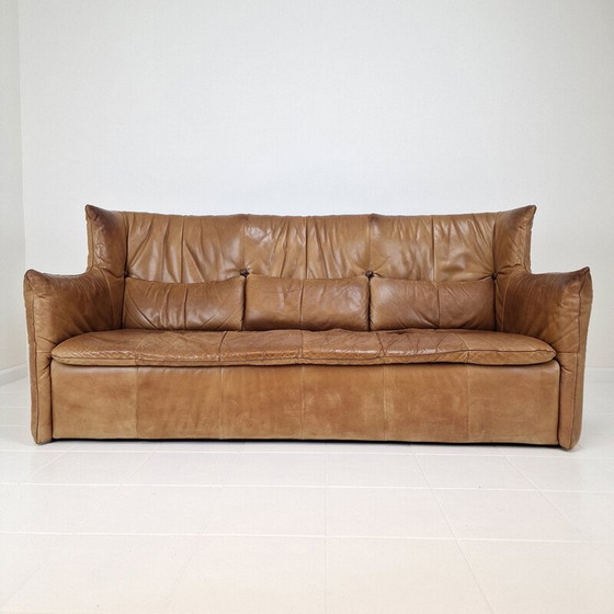 Image 1 of Vintage high back sofa in cognac leather by Gerard van den Berg for Montis, 1980s