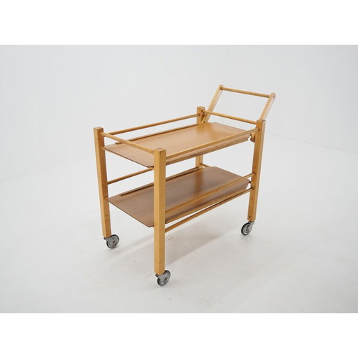 Vintage bar tray with wheels