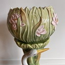 Italian Majolica Piedestal with flower pot