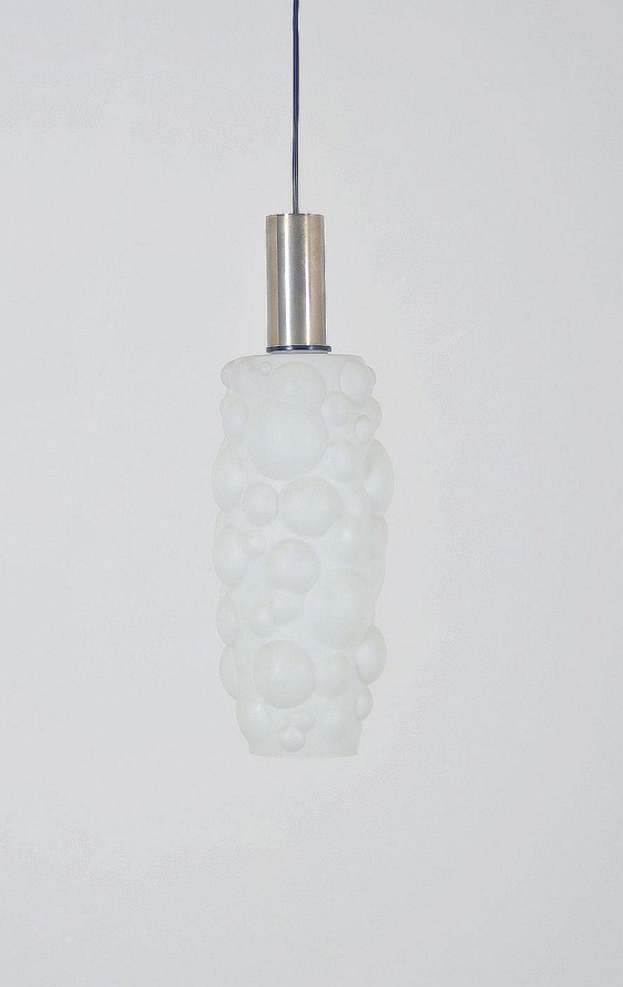 Image 1 of Lampada a sospensione vintage in vetro dalla forma organica di Napako, anni '60