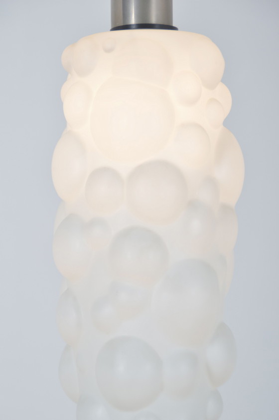 Image 1 of Lampada a sospensione vintage in vetro dalla forma organica di Napako, anni '60