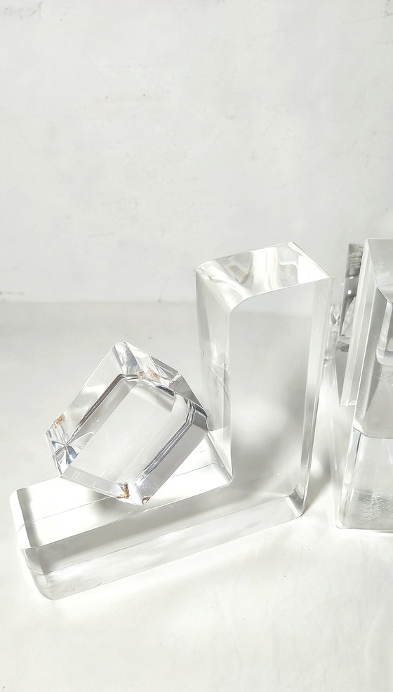 Image 1 of Pareja de sujetalibros de metacrilato. España, años 80.