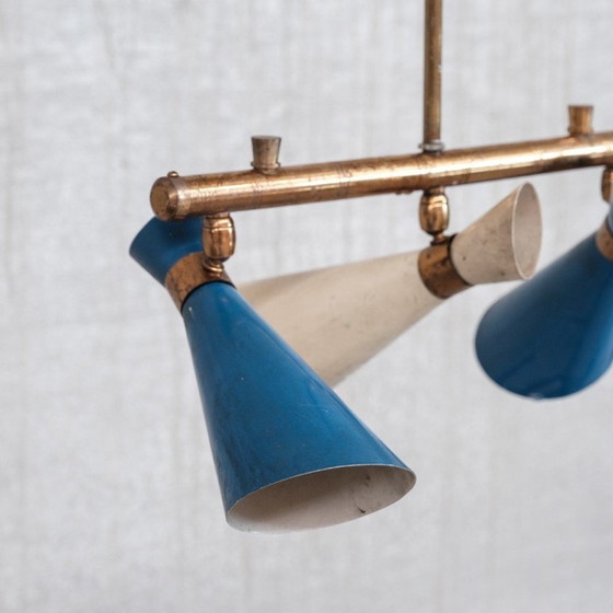 Image 1 of Vintage adjustable brass pendant lamp, Italy 1960s