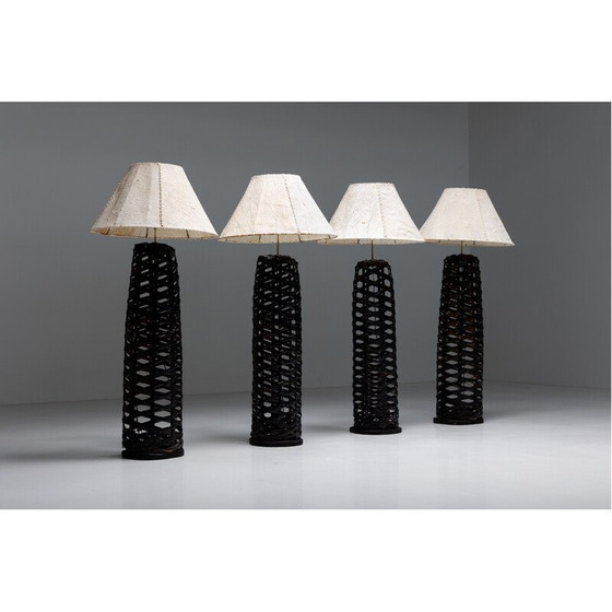 Image 1 of Vintage rattan floor lamp, France 1980