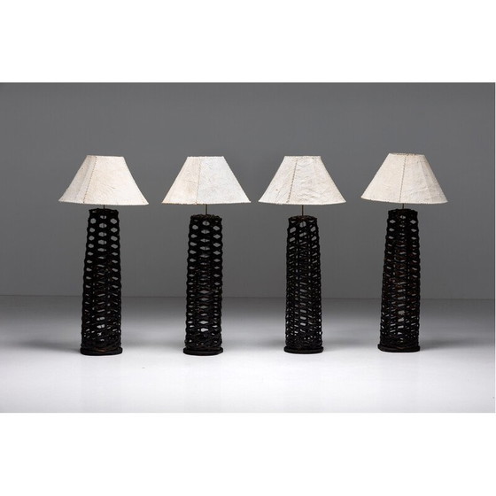 Image 1 of Vintage rattan floor lamp, France 1980