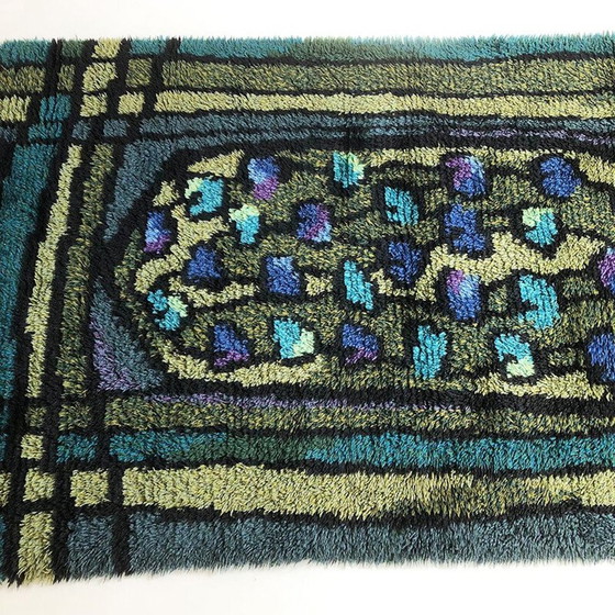 Image 1 of Vintage long pile rug by Rya, Sweden 1960