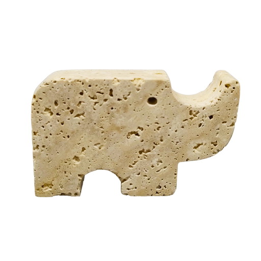 1970 Original Travertine Rhinoceros Sculpture by Enzo Mari for F.lli Mannelli