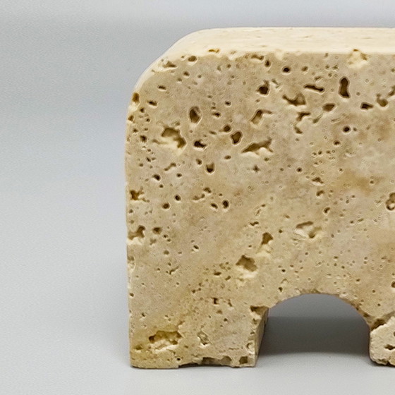 Image 1 of 1970 Original Travertine Rhinoceros Sculpture by Enzo Mari for F.lli Mannelli