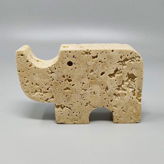 Image 1 of 1970 Original Travertine Rhinoceros Sculpture by Enzo Mari for F.lli Mannelli