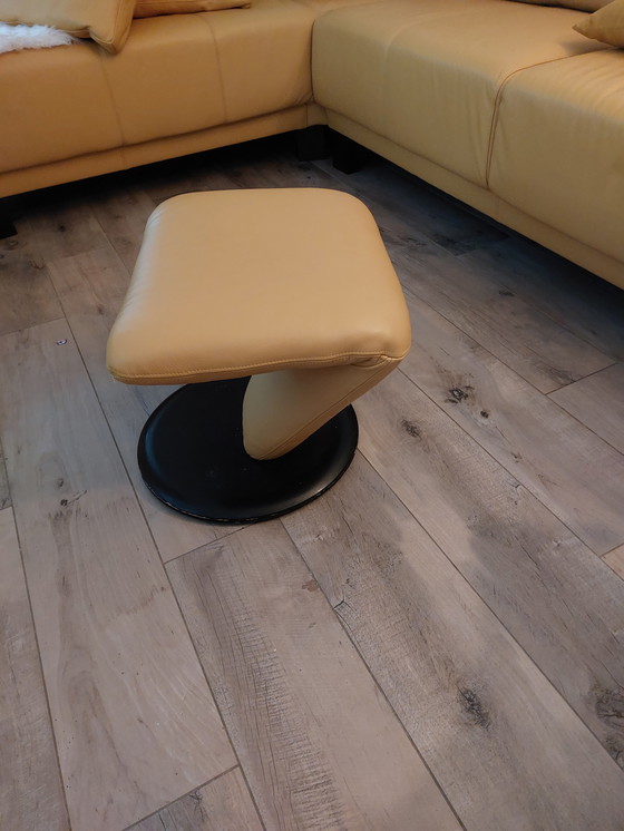 Image 1 of Sgabello geometrico in pelle vintage Leolux