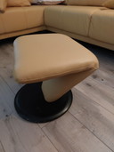 Leolux Vintage cuir Hocker géométrique