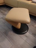Leolux Vintage cuir Hocker géométrique