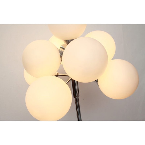Image 1 of Lampada da terra vintage in cromo e vetro opalino di Kaiser Leuchten, anni '70