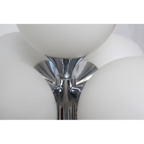 Image 1 of Lampada da terra vintage in cromo e vetro opalino di Kaiser Leuchten, anni '70