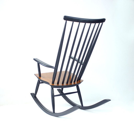 Image 1 of Vintage beechwood rocking chair by Varjosen Puunjalostus, Finland 1960s