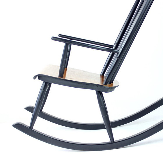 Image 1 of Vintage beechwood rocking chair by Varjosen Puunjalostus, Finland 1960s