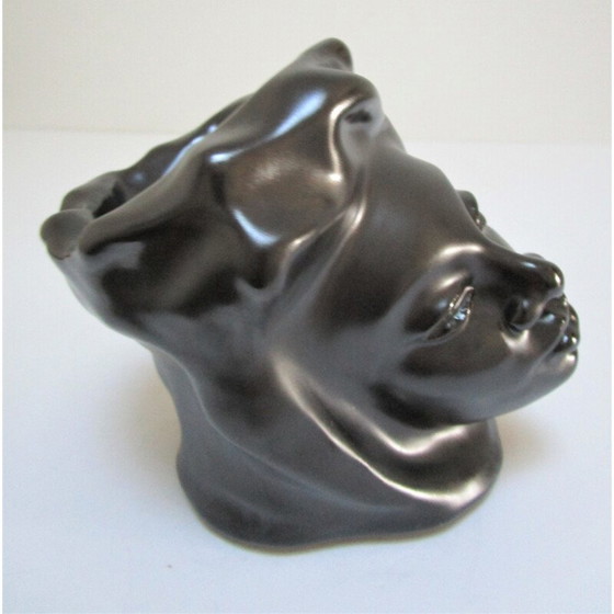 Image 1 of Vintage anthropomorphic ceramic with black enamel, 1960