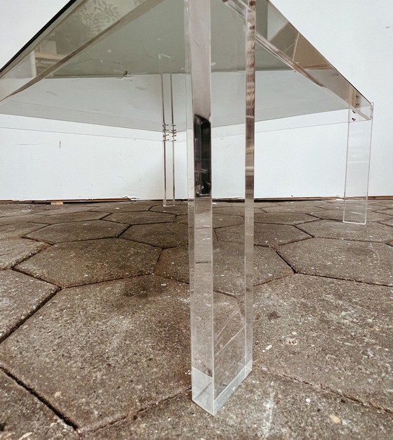 Image 1 of Transparent coffee table with glass top, 1970's