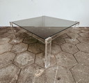 Table basse transparente avec plateau en verre, 1970
