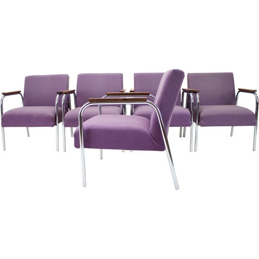 Vintage armchair in chrome steel and fabric, Germany 1970